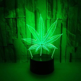 3D LED lámpa - Cannabis