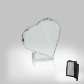 Üveg díj - szív alakú