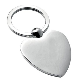 Gravírozható szív alakú kulcstartó
