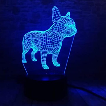 3D LED lámpa - Francia Bulldog