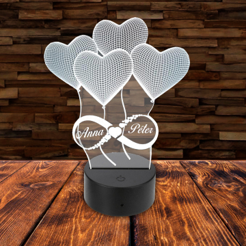 3D LED lámpa - Végtelen szerelem