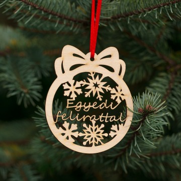 Fa karácsonyfadísz – Egyedi szöveg