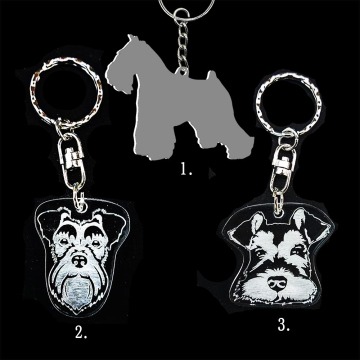 Plexi kulcstartó - Schnauzer kutya alak