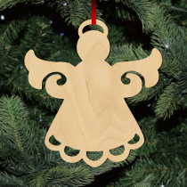 Fa karácsonyfadísz - angyal
