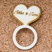 Esküvői köszönőajándék, szalvétagyűrű - Szív gyűrű