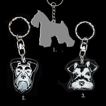 Plexi kulcstartó - Schnauzer kutya alak